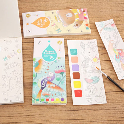 20 Sheets Portable Children's Watercolor Painting Book